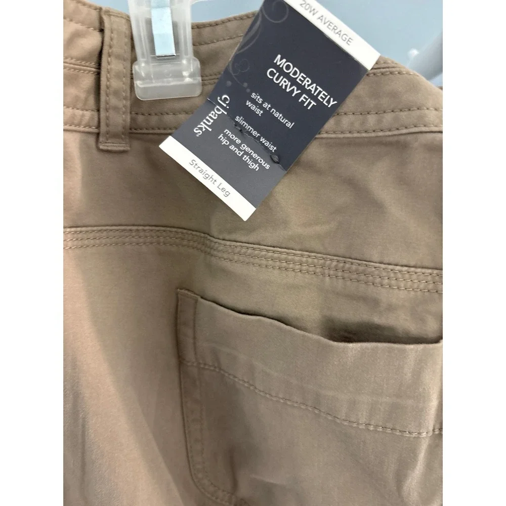 CJ Banks Secretly Slender Mid Rise Straight Leg Khaki Pants Womens 20 New